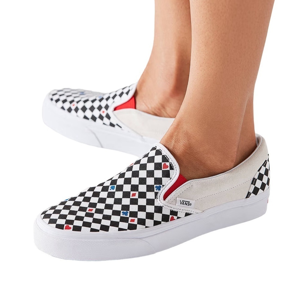 Vans Checkerboard Playing Card Slip On Sneakers Womens 7 Mens 5.5 Rare